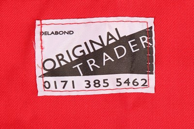 Lot 77 - A LIFFE blue and red cotton trading jacket,...