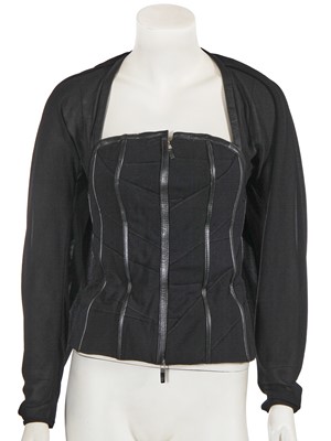 Lot 382 - An Alexander McQueen black crêpe georgette bustier, 'Scanners' collection, Autumn-Winter 2003-04