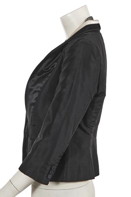 Lot 378 - An Alexander McQueen black silk faille jacket, commercial collection 2006