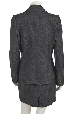 Lot 421 - A Givenchy by Alexander McQueen grey wool and lurex suit, Autumn-Winter 1998-99