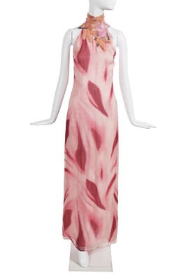 Lot 222 - A Versace printed pink chiffon dress, Spring-Summer 1999