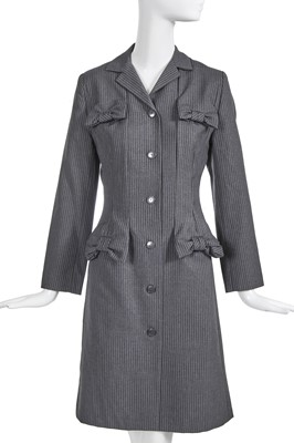 Lot 188 - A Givenchy by John Galliano grey pinstriped wool coat, Autumn-Winter 1996-97
