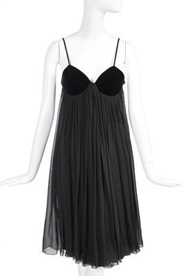 Lot 116 - A Jean Paul Gaultier black velvet and chiffon dress, circa 2006