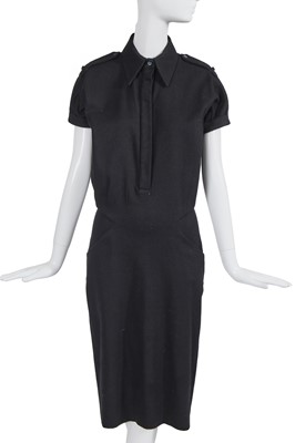 Lot 100 - An Alexander McQueen black felted wool dress, 'What a Merry Go Round' collection, Autumn-Winter 2001-02