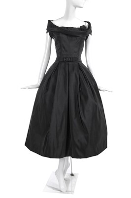 Lot 430 - A Christian Dior haute couture black faille 'Amour' cocktail dress, 'A-line', Spring-Summer 1955