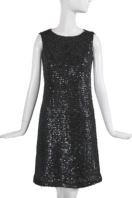 Lot 415 - A Cristóbal Balenciaga haute couture black sequined cocktail dress, Autumn-Winter, 1965-66