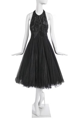 Lot 101 - A fine Alexander McQueen beaded black tulle dress, 2007