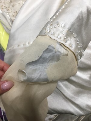 Lot 773 - Six damaged bridal gowns 1910-18