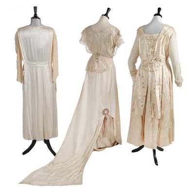 Lot 773 - Six damaged bridal gowns 1910-18