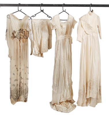 Lot 773 - Six damaged bridal gowns 1910-18