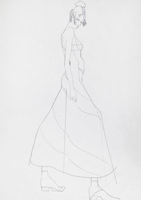 Lot 194 - A Julie Verhoeven for John Galliano original sketch, 'Josephine Bonaparte Meets Lolita' collection, Spring-Summer 1992