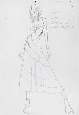 Lot 196 - A Julie Verhoeven for John Galliano original sketch, 'Josephine Bonaparte Meets Lolita' collection, Spring-Summer 1992