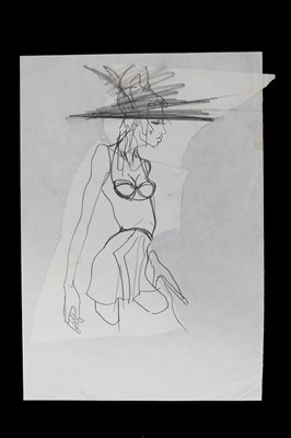 Lot 197 - A Julie Verhoeven for John Galliano original sketch, 'Josephine Bonaparte Meets Lolita' collection, Spring-Summer 1992