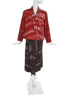 Lot 151 - An Issey Miyake cotton kasuri weave ensemble, Autumn-Winter 1985-86