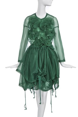Lot 146 - A Comme des Garçons green nylon ensemble, 'Modern Sweetness' collection, Autumn-Winter 1990-91