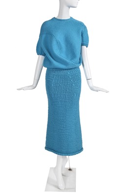 Lot 142 - A Comme des Garçons blue knitted wool ensemble, 'Body Meets Dress-Dress Meets Body' commercial collection, Spring-Summer 1997