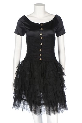 Lot 175 - A Chanel black lace cocktail dress, 1990s,...