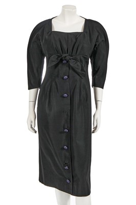 Lot 618 - A Christian Dior London black faille cocktail dress, circa 1958