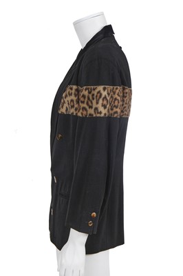 Lot 99 - A Jean Paul Gaultier men's black wool and faux-fur blazer, ‘Les Rock Stars’ collection, Autumn-Winter 1987-88