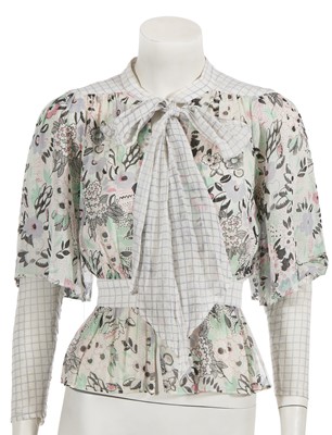 Lot 581 - An Ossie Clark/Celia Birtwell for Radley 'Pretty Woman' printed muslin blouse, 1970s