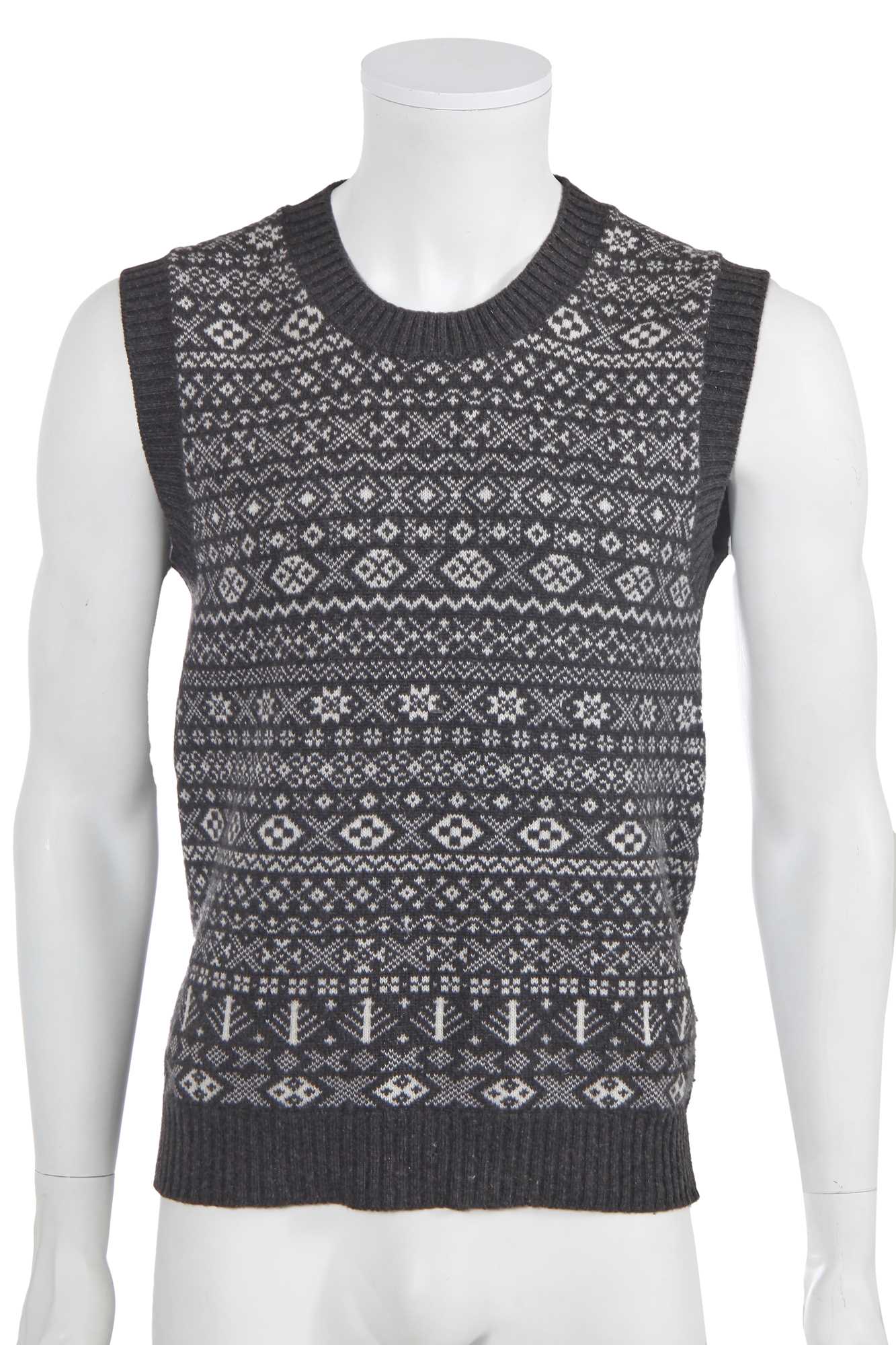 Lot 2 - A Chanel by Karl Lagerfeld grey and white cashmere Fair Isle sweater, 'Paris-Rome' collection, Métiers d'Art, Pre-Fall 2016