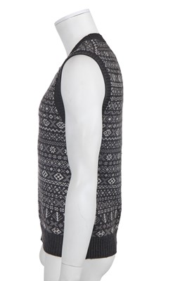 Lot 2 - A Chanel by Karl Lagerfeld grey and white cashmere Fair Isle sweater, 'Paris-Rome' collection, Métiers d'Art, Pre-Fall 2016