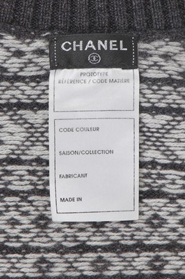 Lot 2 - A Chanel by Karl Lagerfeld grey and white cashmere Fair Isle sweater, 'Paris-Rome' collection, Métiers d'Art, Pre-Fall 2016