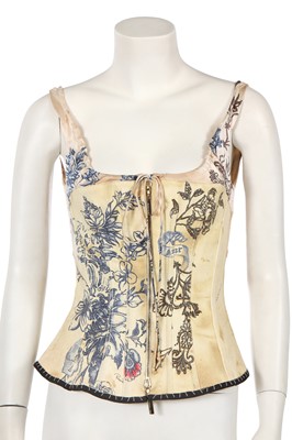 Lot 370 - A Roberto Cavalli printed 'tattoo' corset top, Spring-Summer 2003