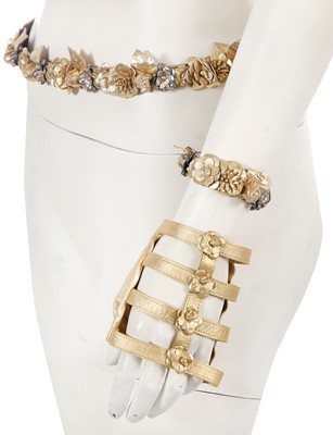 Lot 191 - A group of Chanel by Karl Lagerfeld gold leather accessories, ‘La Modernité de l’Antiquité’ collection, Cruise 2018