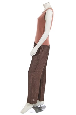 Lot 211 - A Chanel by Karl Lagerfeld pink and brown cotton ensemble, 2000-2002