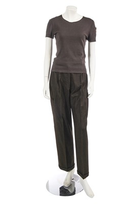 Lot 223 - A Chanel by Karl Lagerfeld brown wool ensemble, 1999-2000
