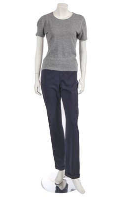 Lot 224 - A Chanel by Karl Lagerfeld grey and navy wool ensemble, 1999-2000