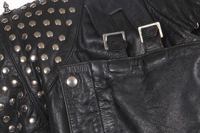 Lot 97 - A Jean Paul Gaultier men's studded black leather jacket, ‘Les Rock Stars’ collection, Autumn-Winter 1987-88