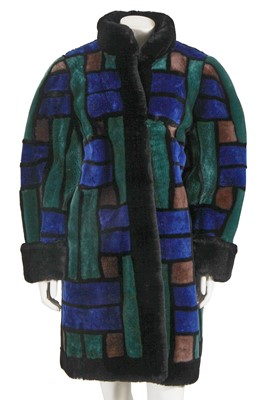 Lot 515 - A Christian Dior by Frédéric Castet patchwork effect fur coat, 1980s