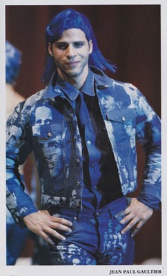 Lot 108 - A pair of Jean Paul Gaultier men's denim trousers, ‘Les Andro-jean's’ collection, Spring-Summer 1993