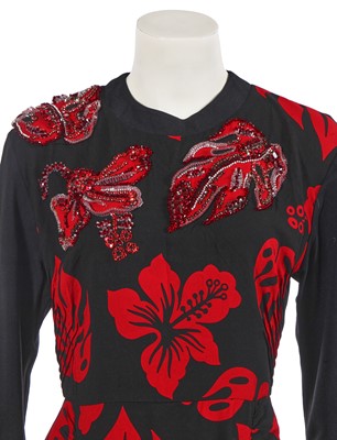 Lot 333 - A Prada embellished Hawaiian print dress, Resort 2014