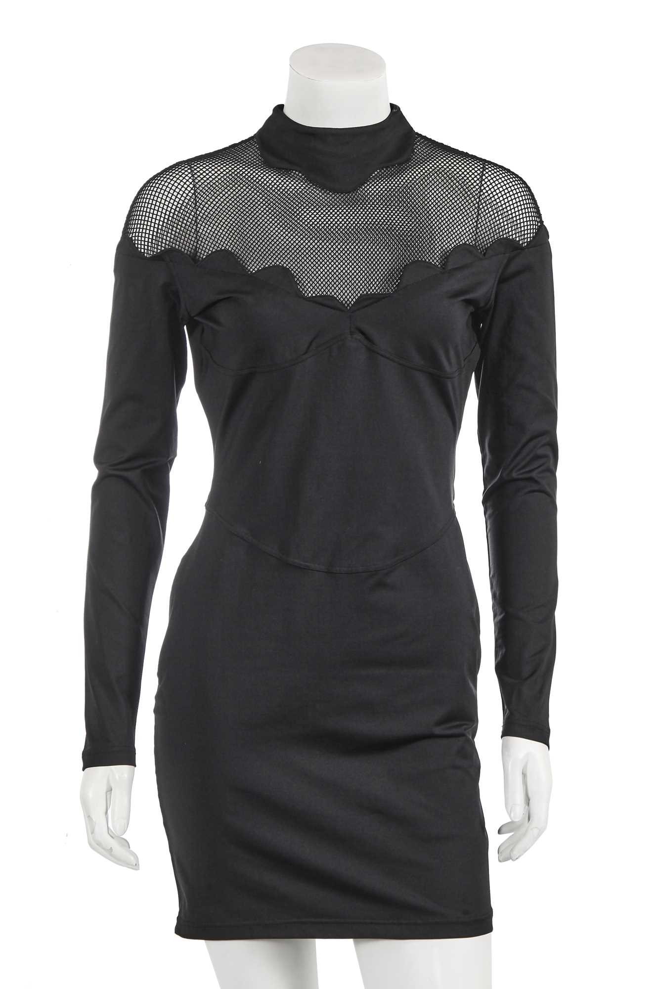 Lot 625 - A Thierry Mugler black lycra and net dress, 1987-1993