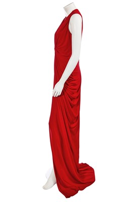 Lot 316 - An Alexander McQueen by Sarah Burton red jersey gown, 2012