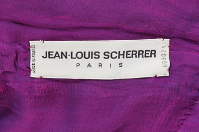 Lot 192 - A Jean Louis Scherrer haute couture beaded and embroidered purple chiffon dress, Autumn-Winter 1989-90