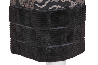 Lot 186 - An Yves Saint Laurent by Tom Ford silk-blend ottoman and black rabbit fur coat, Autumn-Winter 2004-05