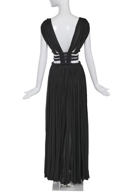 Lot 188 - An Azzedine Alaïa ruched black cupro goddess dress, circa 2004