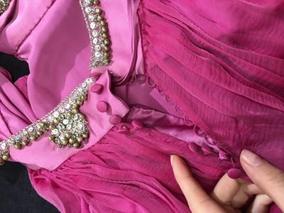 Lot 147 - A Christian Dior by John Galliano fuchsia chiffon and satin evening dress, Cruise 2008