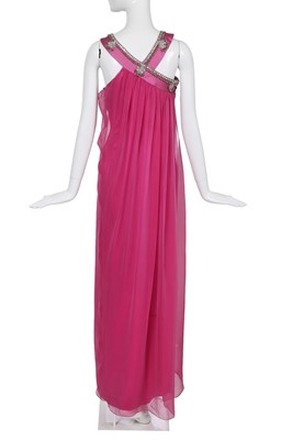 Lot 147 - A Christian Dior by John Galliano fuchsia chiffon and satin evening dress, Cruise 2008
