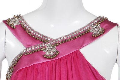 Lot 147 - A Christian Dior by John Galliano fuchsia chiffon and satin evening dress, Cruise 2008