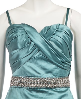 Lot 357 - A Christian Dior by John Galliano teal satin cocktail dress, circa 2008