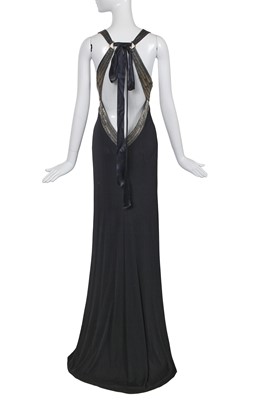 Lot 184 - A Roberto Cavalli beaded black viscose jersey evening dress, circa 2007