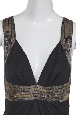 Lot 184 - A Roberto Cavalli beaded black viscose jersey evening dress, circa 2007