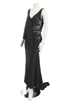 Lot 103 - A Roberto Cavalli bias-cut black silk crêpe evening dress, circa 2010