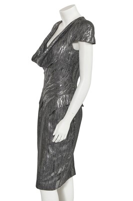 Lot 372 - An Alexander McQueen silver lamé dress, circa 2009