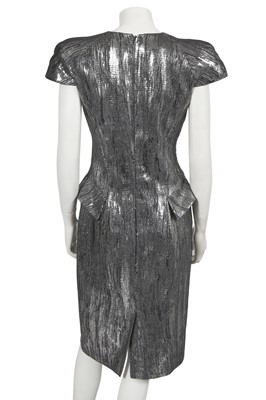 Lot 372 - An Alexander McQueen silver lamé dress, circa 2009